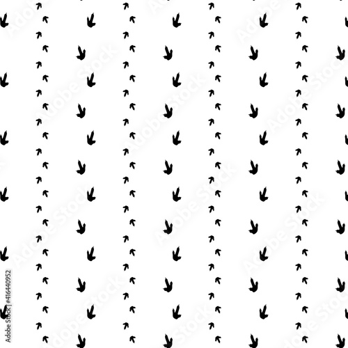 Dinosaur footprint tracks. Minimal seamless pattern. Background with paw, claw predator. Dinosaur footprint illustration perfect for textile, wrap and wallpaper and design.