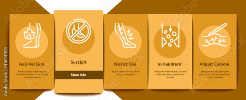 Varicose Veins Disease Onboarding Mobile App Page Screen Vector. Varicose Symptoms And Treatment, Legs Pain And Medicine Cream, Ultrasound And Surgery Illustrations