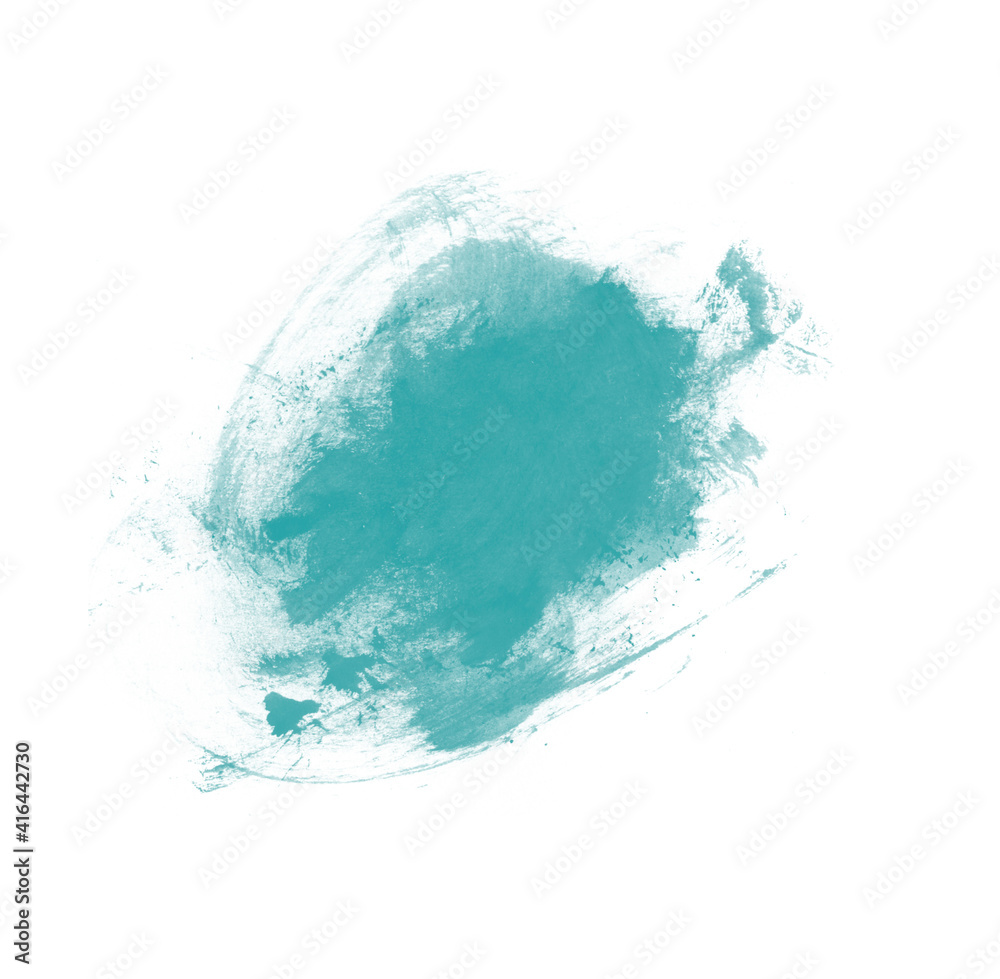 Turquoise paint stain brush background