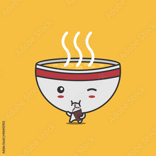 cute character soup bowl