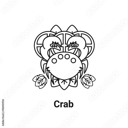 crab cooking line icon