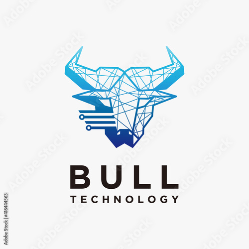 bull tech logo technology logo design regarding bull