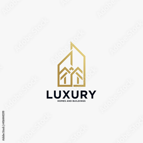 Luxury home , buiding Hotel Palace Logo design vector template