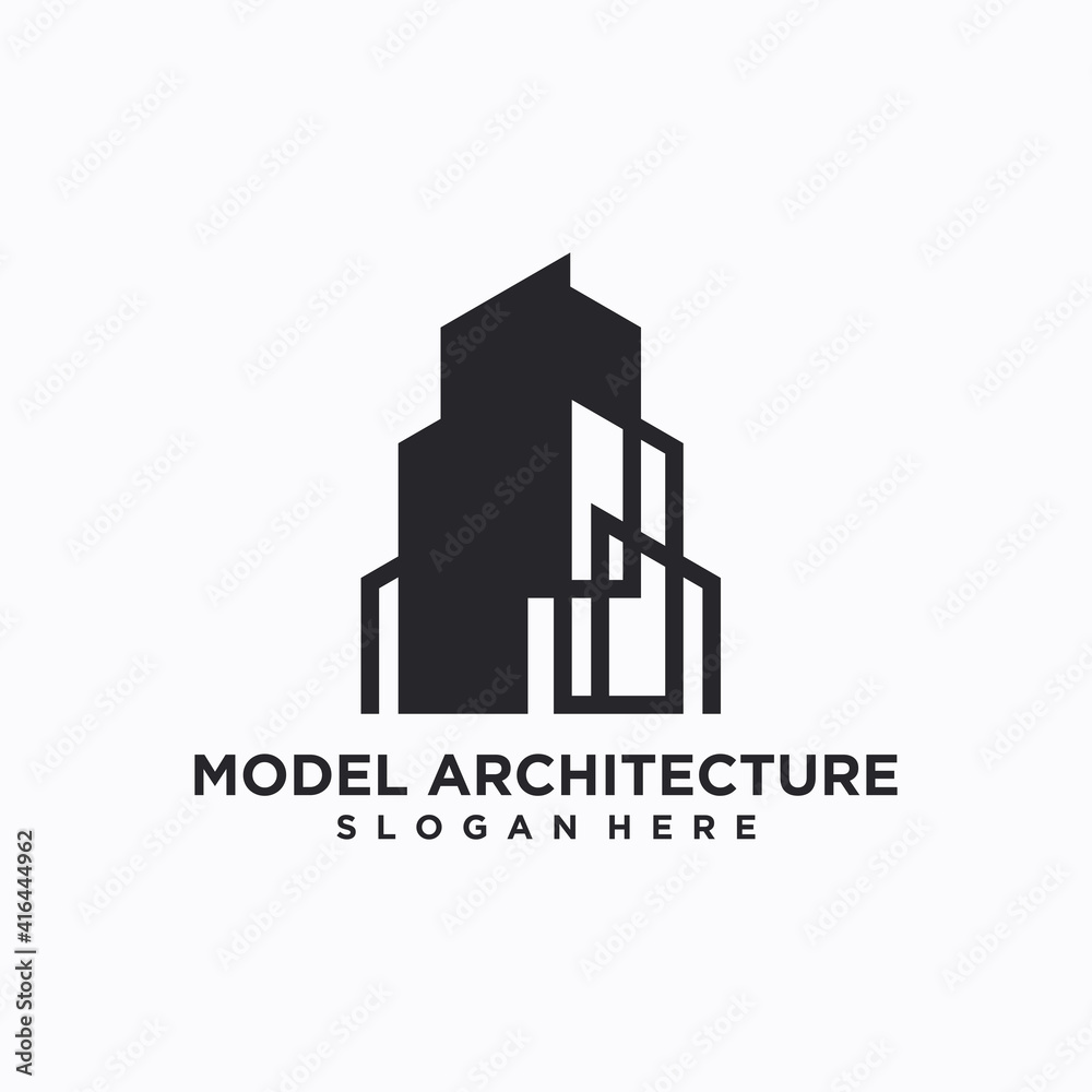 Architecture industry home build symbol logo design template 