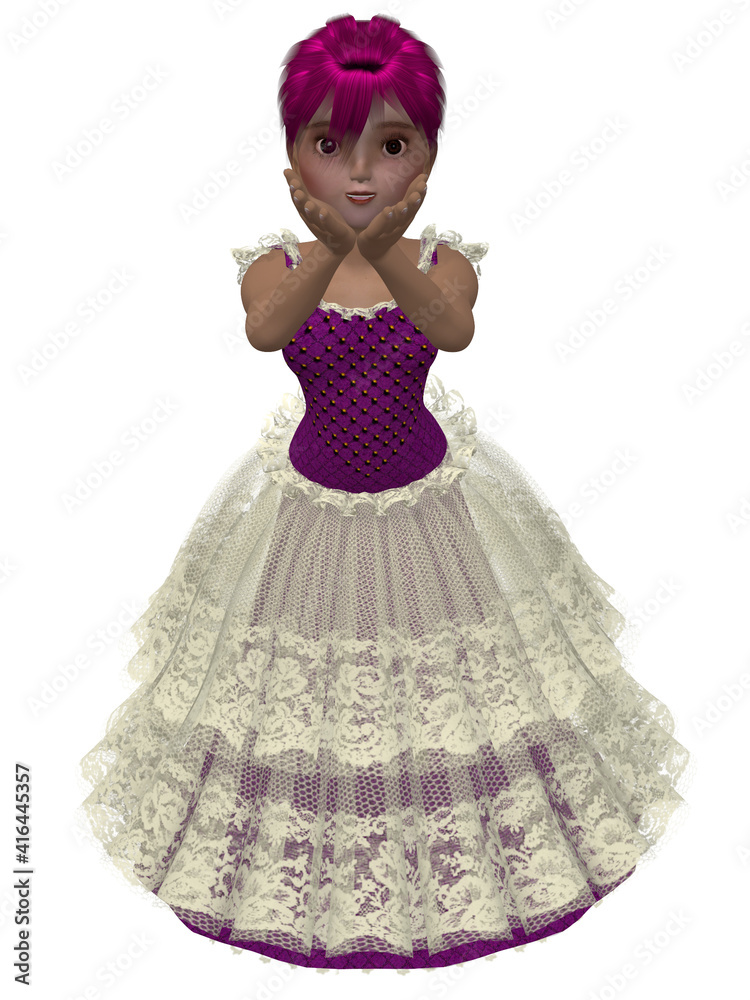 3d illustration of a cute toon girl 3d illustration of a cute toon girl