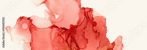 Alcohol ink vector texture banner. Fluid ink abstract background.
