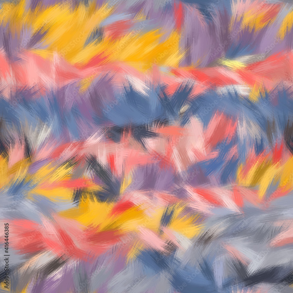 Seamless faux digital paint stroke pattern print. High quality illustration. Procedural painting with realistic brush strokes in bright trendy colors. Abstract art for surface design and print. Seamless faux digital paint stroke pattern print. High quality illustration. Procedural painting with realistic brush strokes in bright trendy colors. Abstract art for surface design and print.