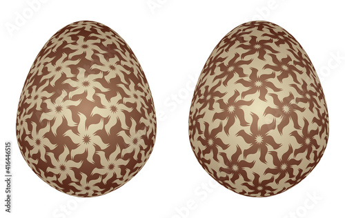 Dark and white chocolate eggs