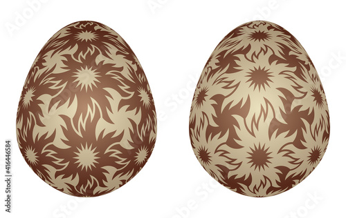 Dark and white chocolate eggs