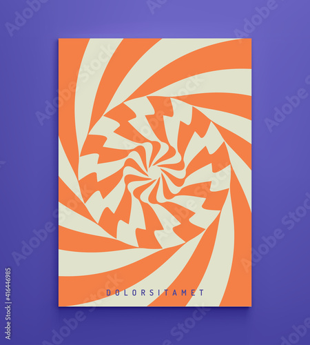 Pattern with optical illusion. Abstract striped candy background. Vector illustration.