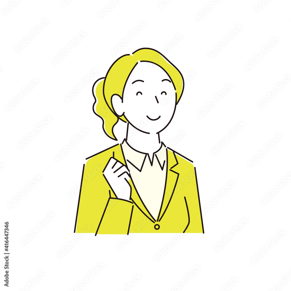笑顔の女性 スーツ姿 程よいシンプルなイラスト ベクター Smile woman Suit Moderately simple illustration vector 笑顔の女性 スーツ姿 程よいシンプルなイラスト ベクター Smile woman Suit Moderately simple illustration vector
