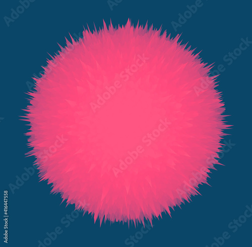 Fluffy shaggy ball. Floral art. Element for design. Vector illustration for advertising, marketing, presentation or greeting card.