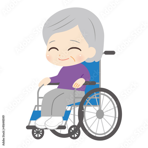 Elderly woman in a wheelchair 車椅子に乗っている高齢女性