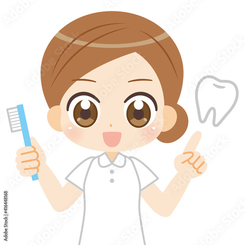 Dental hygienist anime manga illustration 歯科衛生士のアニメ風アイコン