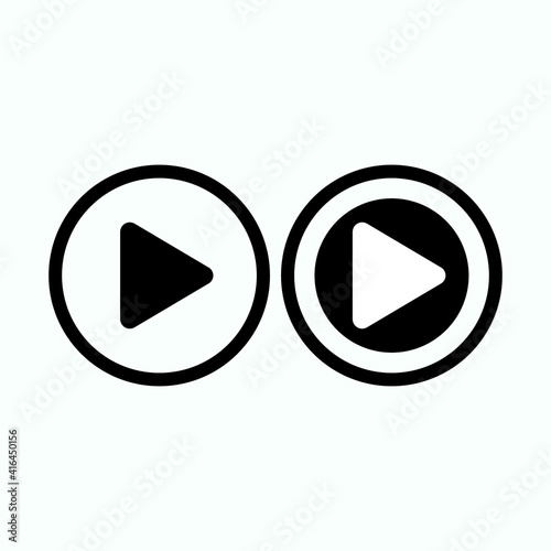 Free Download Play button icon in trendy flat style isolated on grey background. Play symbol for your web site design, logo, app, UI. Vector illustration - GFXLoad