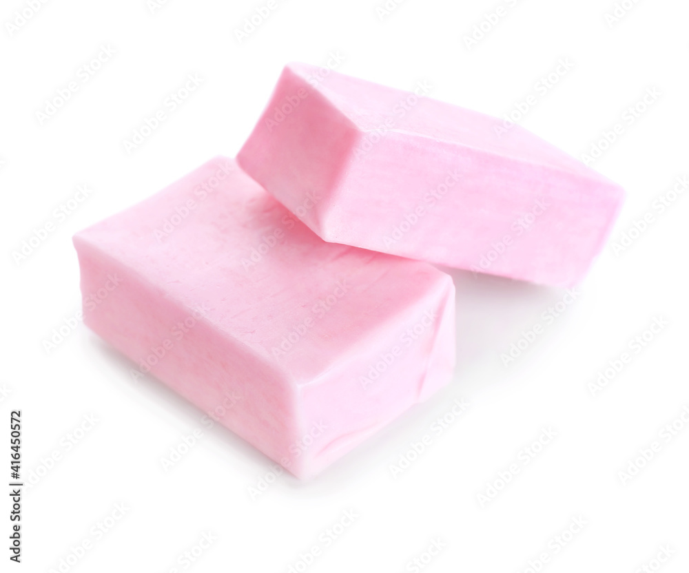 Chewing gums on white background Chewing gums on white background