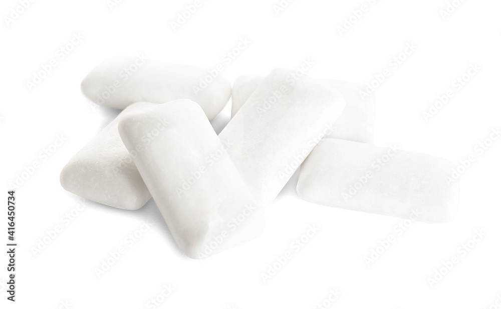 Chewing gums on white background Chewing gums on white background
