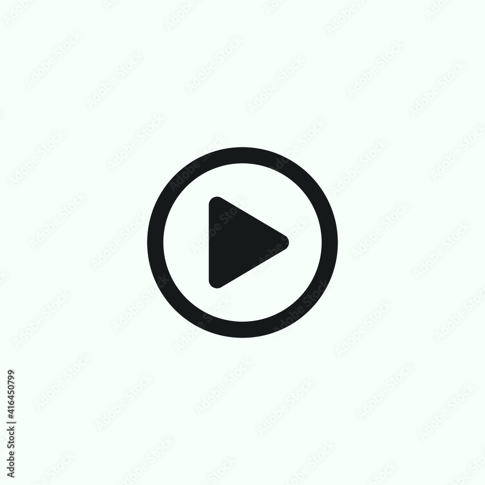 Play button icon in trendy flat style isolated on grey background. Play symbol for your web site design, logo, app, UI. Vector illustration Play button icon in trendy flat style isolated on grey background. Play symbol for your web site design, logo, app, UI. Vector illustration
