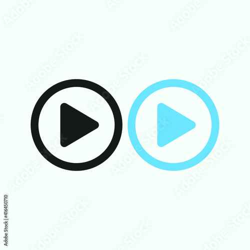 Free Download Play button icon in trendy flat style isolated on grey background. Play symbol for your web site design, logo, app, UI. Vector illustration - GFXLoad