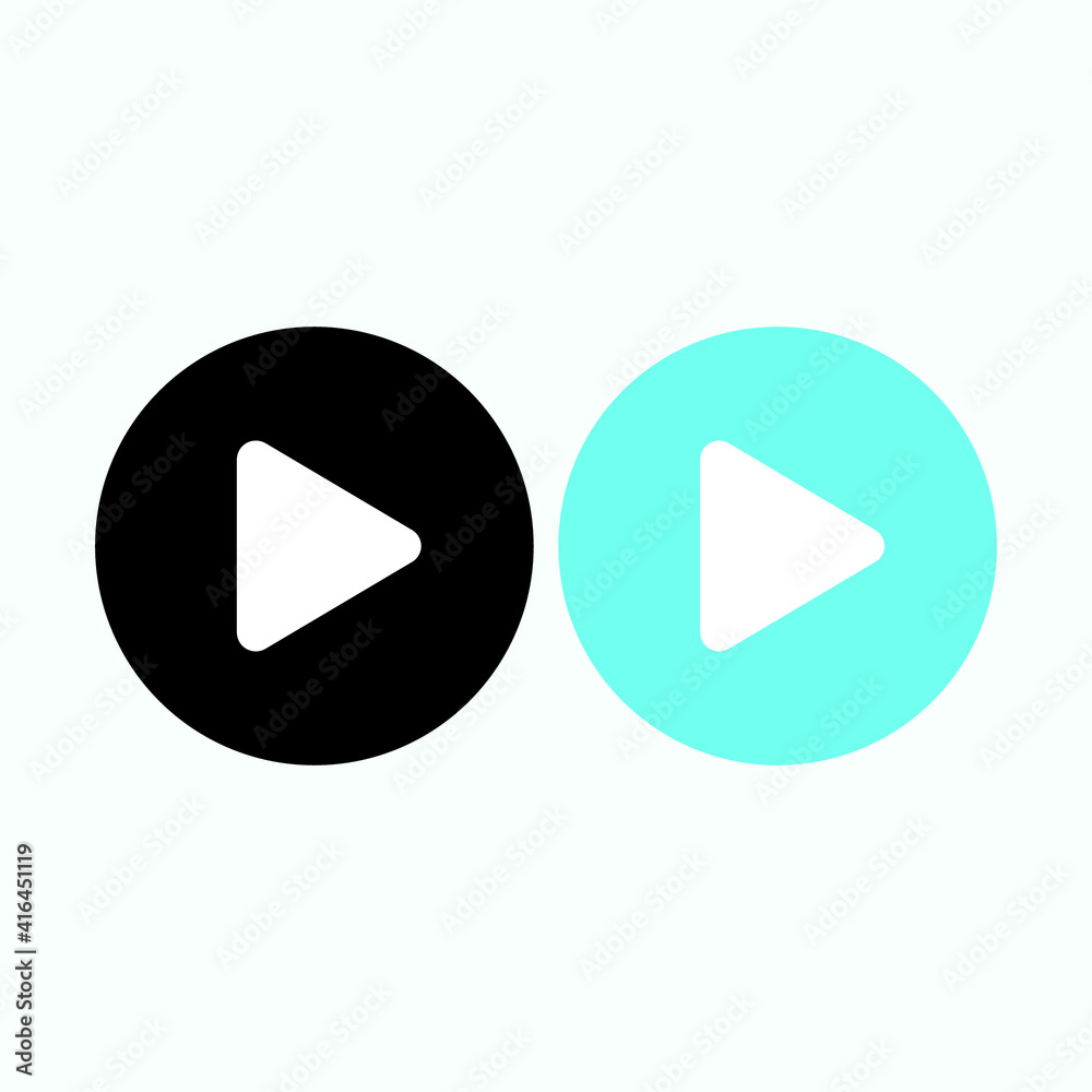 Play button icon in trendy flat style isolated on grey background. Play symbol for your web site design, logo, app, UI. Vector illustration Play button icon in trendy flat style isolated on grey background. Play symbol for your web site design, logo, app, UI. Vector illustration