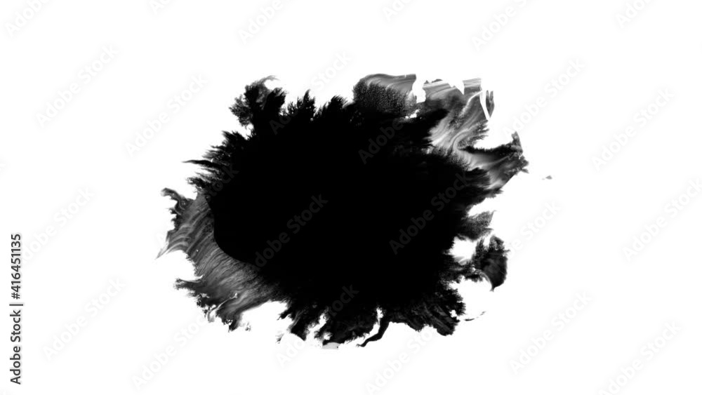 Ink Drops Transition on Black Background 4k Footage Ink Footage Transition White Ink Drops Falling on Black Background
