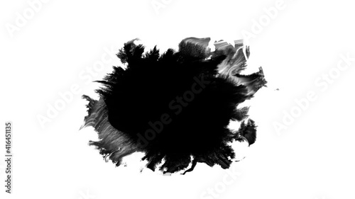 Ink Drops Transition on Black Background 4k Footage Ink Footage Transition White Ink Drops Falling on Black Background
 photo