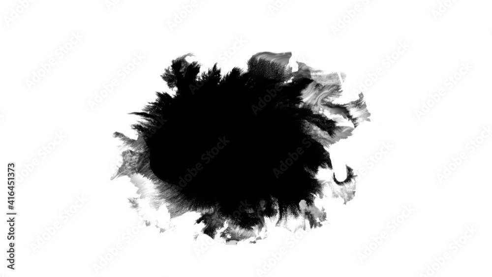 Ink Drops Transition on Black Background 4k Footage Ink Footage Transition White Ink Drops Falling on Black Background
