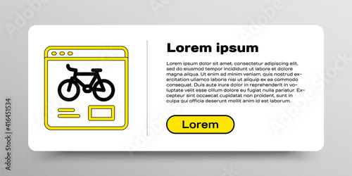 Line Bicycle rental mobile app icon isolated on white background. Smart service for rent bicycles in the city. Mobile app for sharing system. Colorful outline concept. Vector.