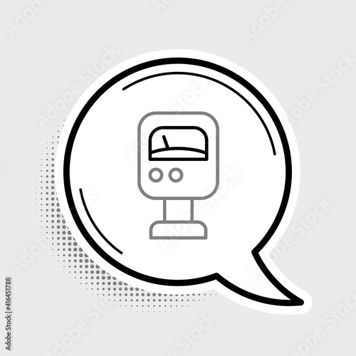 Line Pressure water meter icon isolated on grey background. Colorful outline concept. Vector.