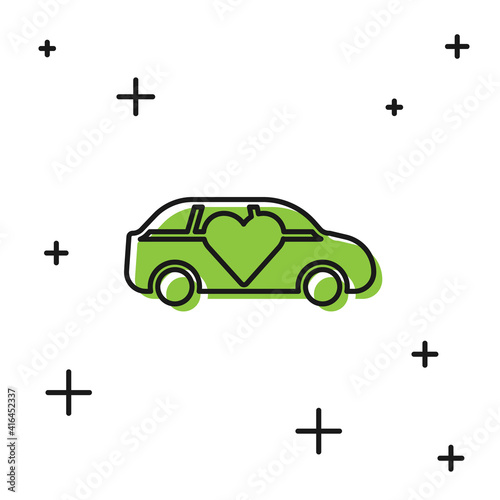 Black Luxury limousine car icon isolated on white background. For world premiere celebrities and guests poster. Vector.