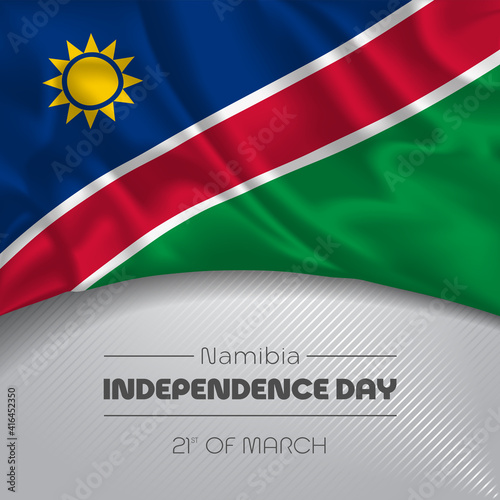 Namibia happy independence day greeting card, banner vector illustration
