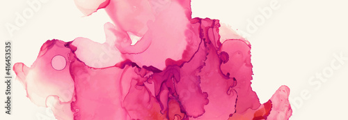 Alcohol ink vector texture banner. Fluid ink abstract background.