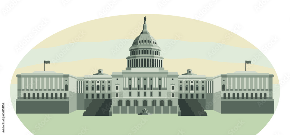 US Capitol building, Washington DC. Vector illustration