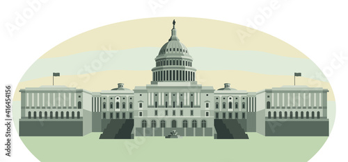 US Capitol building, Washington DC. Vector illustration