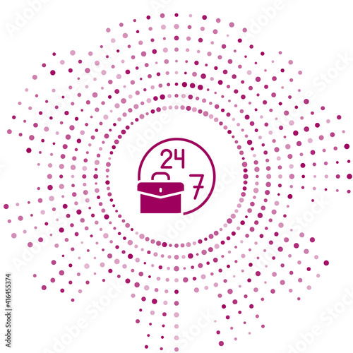 Purple Always busy icon isolated on white background. Abstract circle random dots. Vector.
