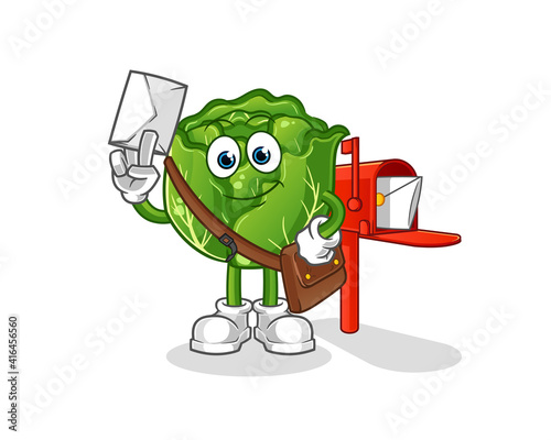 cabbage postman vector. cartoon character