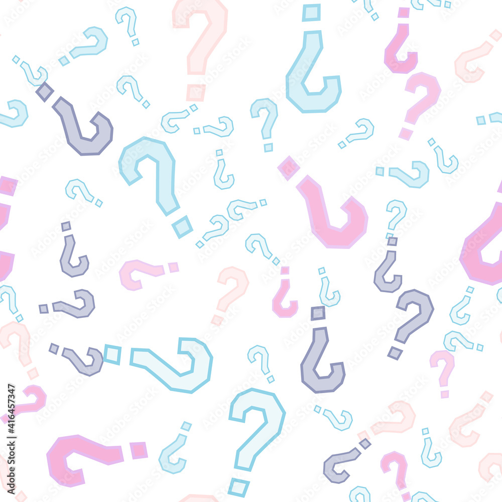 Quiz seamless pattern. Question marks, doubt, faq Quiz seamless pattern. Question marks, doubt, faq