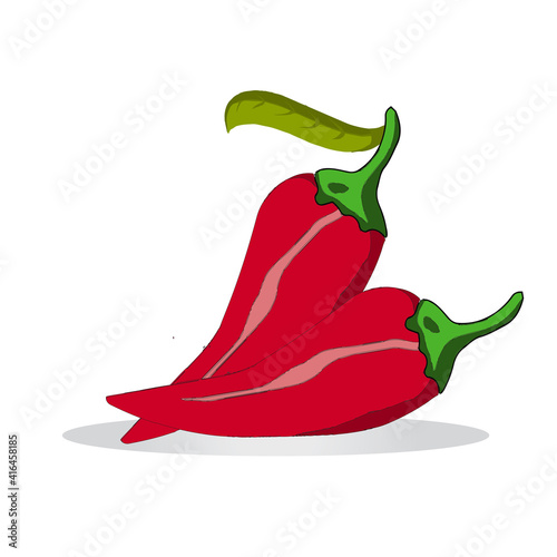 Closeup chilly pepper. Hot red chili peppers, cartoon mexican chilli or chillies illustration, vectors paprika icon signs isolated on white background
