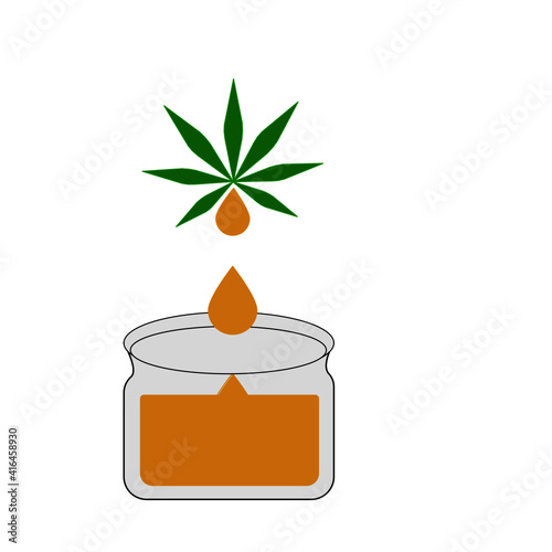 vector of cold press Canabis oil, CBD oil icon design, 