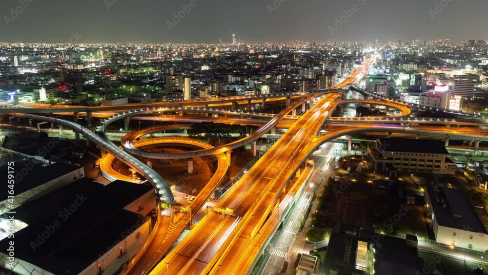 The City Skyline over a Highway Junction (Time Lapse) The City Skyline over a Highway Junction (Time Lapse)