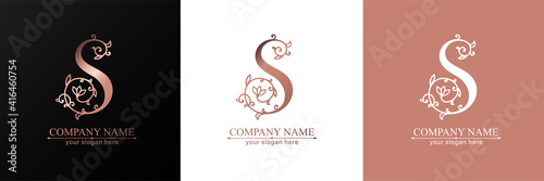 Premium Vector S logo. Monnogram, lettering. Personal logo or sign for branding an elite company.