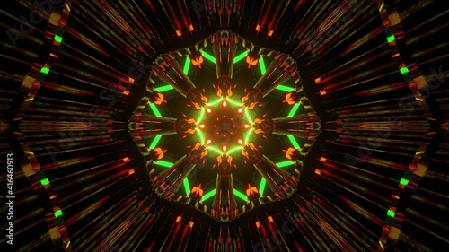 Abstract 3d illustration of luminous spherical mandala pattern
