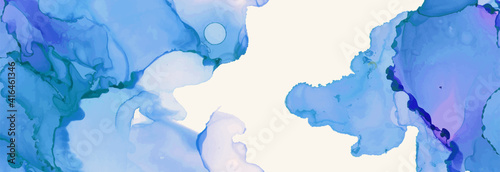 Alcohol ink vector texture banner. Fluid ink abstract background.