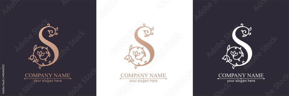 Fototapeta premium Premium Vector S logo. Monnogram, lettering. Personal logo or sign for branding an elite company.
