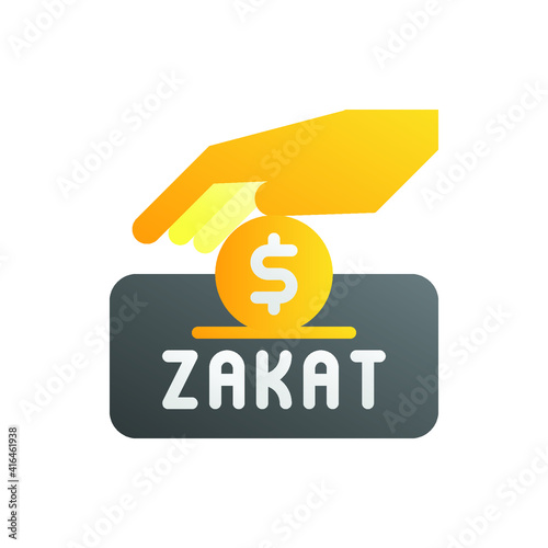 Zakat, Donation, Charity, Humanity Flat Icon Logo Illustration Vector Isolated. Ramadan and Muslim Icon-Set. Suitable for Web Design, Logo, App, and Upscale Your Business.