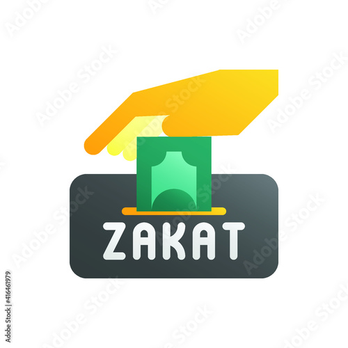 Zakat, Donation, Charity, Humanity Flat Icon Logo Illustration Vector Isolated. Ramadan and Muslim Icon-Set. Suitable for Web Design, Logo, App, and Upscale Your Business.