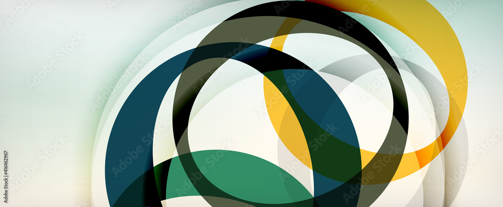 Ring geometric shapes, o letter repetition wallpaper. Abstract background for business or technology presentations, internet posters or web brochure covers