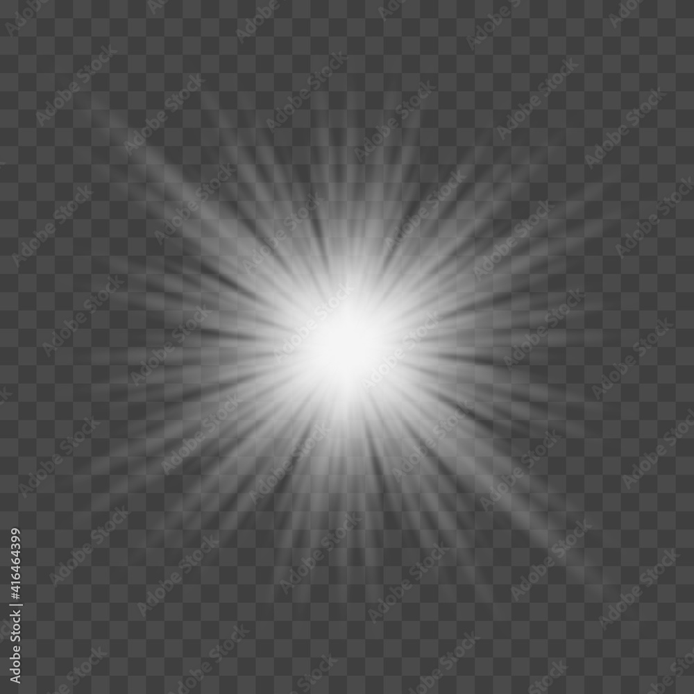 Starburst, sun rays. Vector illustration isolated on transparent background.