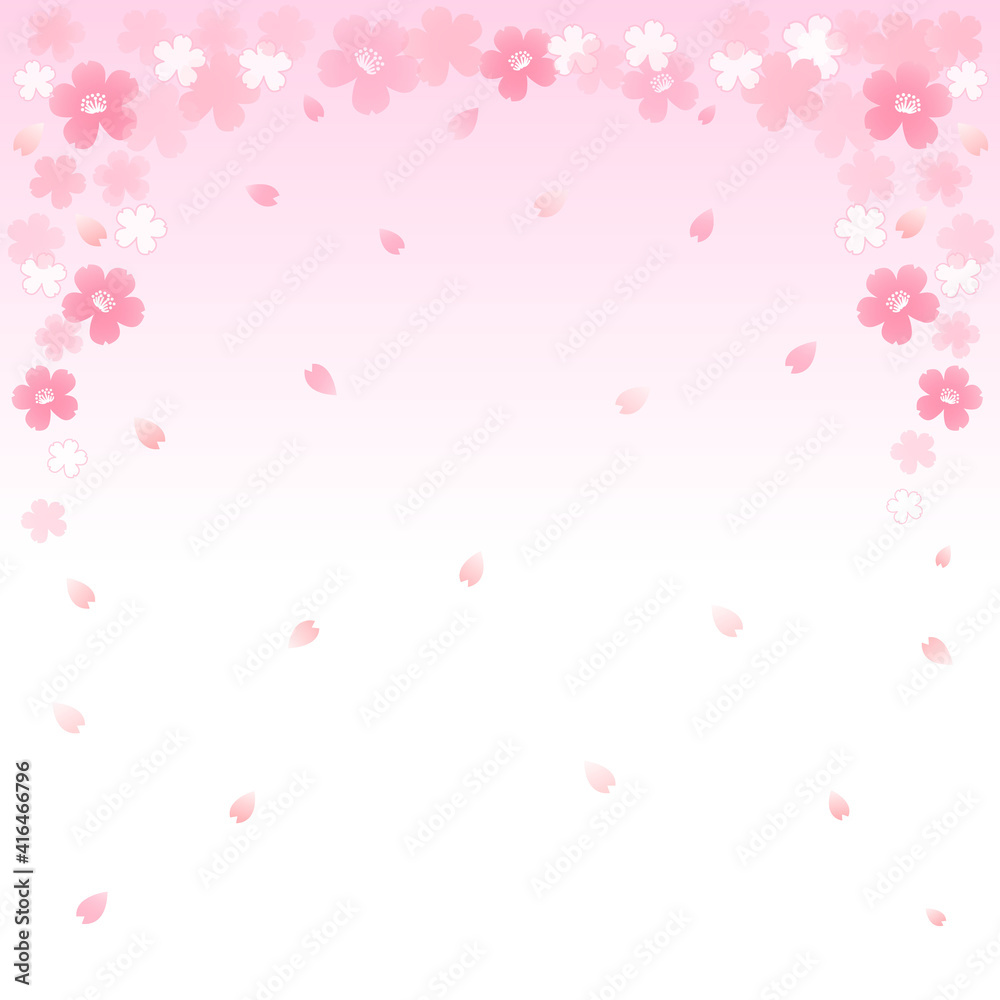 イラスト素材: 桜　花びら　模様　背景
