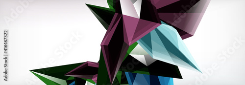 Vector 3d triangles and pyramids abstract background for business or technology presentations, internet posters or web brochure covers
